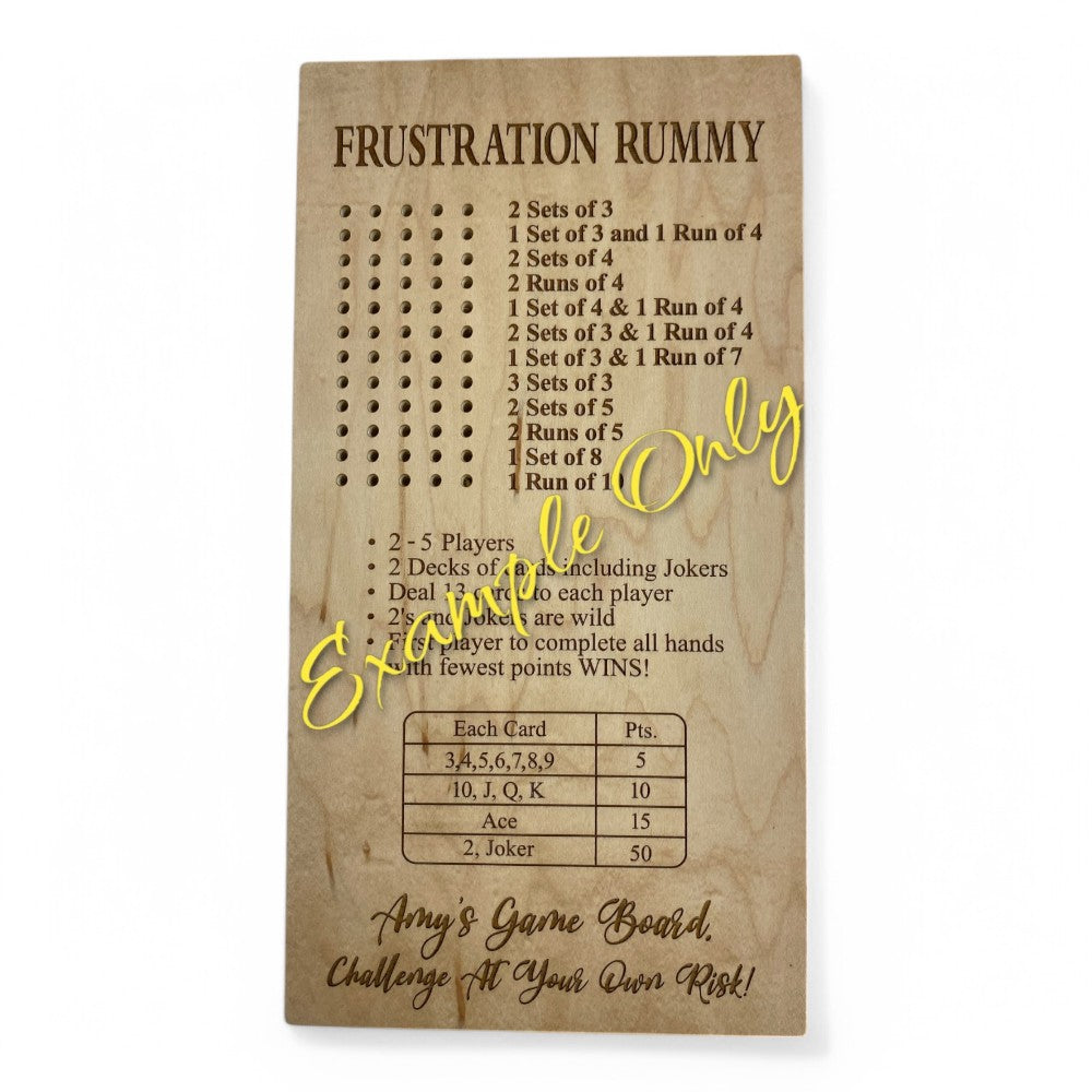 Frustration Rummy Game (2-5 Players) – Classic & Customizable Versions