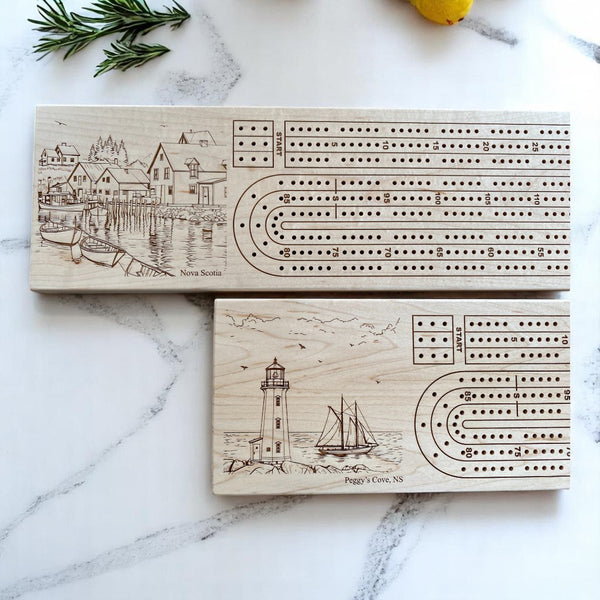 Nova Scotia & Peggy’s Cove Cribbage Boards – Handcrafted & Ready to Ship! 🎲✨
