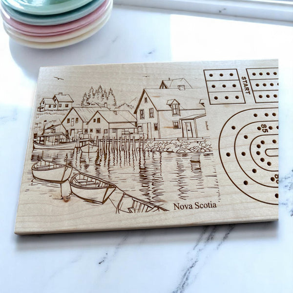 Nova Scotia & Peggy’s Cove Cribbage Boards – Handcrafted & Ready to Ship! 🎲✨