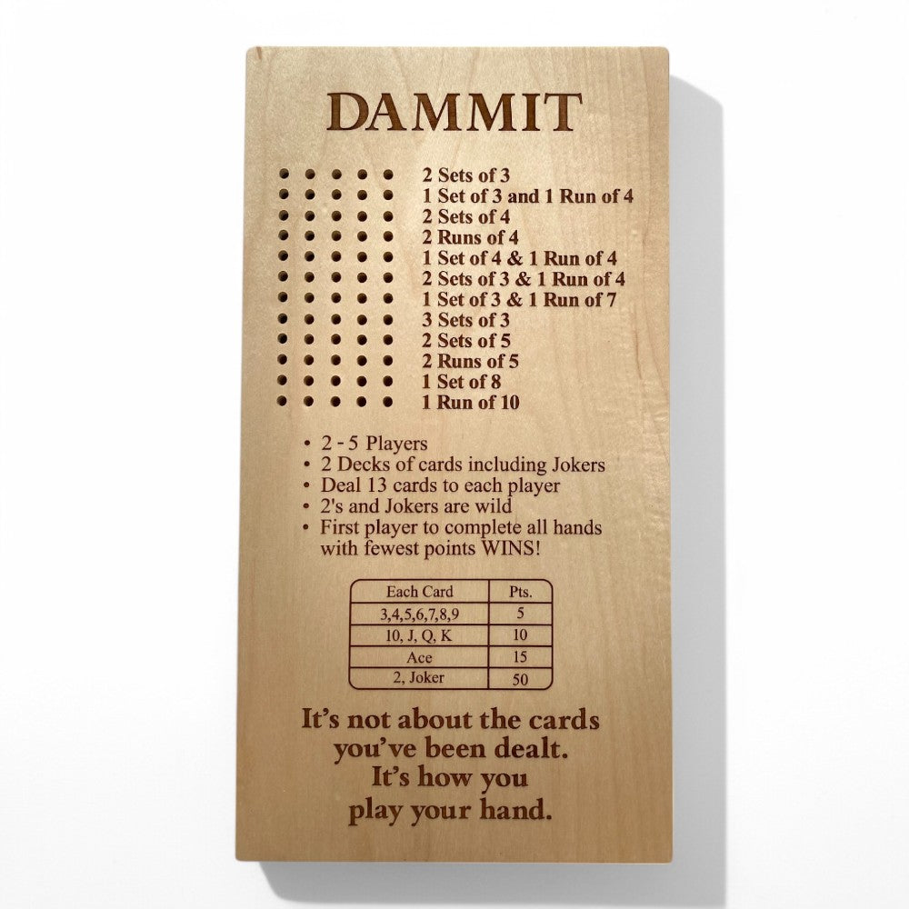 Dammit (Frustration Rummy 2-5 Players) – Two Title Options Available!
