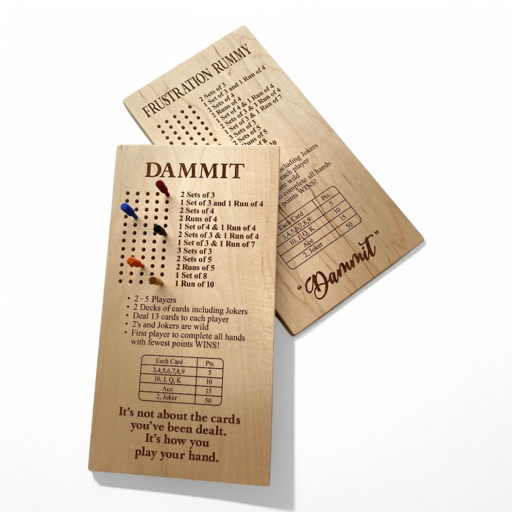 Dammit (Frustration Rummy 2-5 Players) – Two Title Options Available!