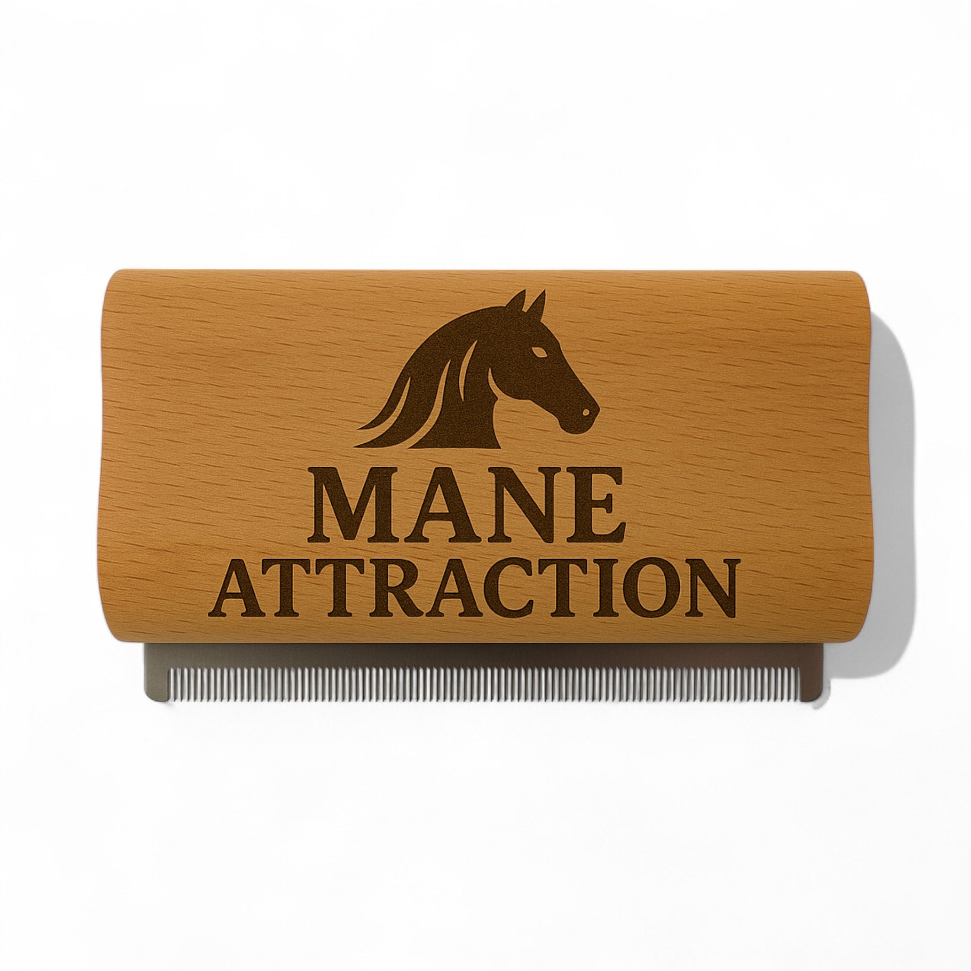 Stainless Steel Detangling & Shedding Brush with Wooden Handle | CustomCuts