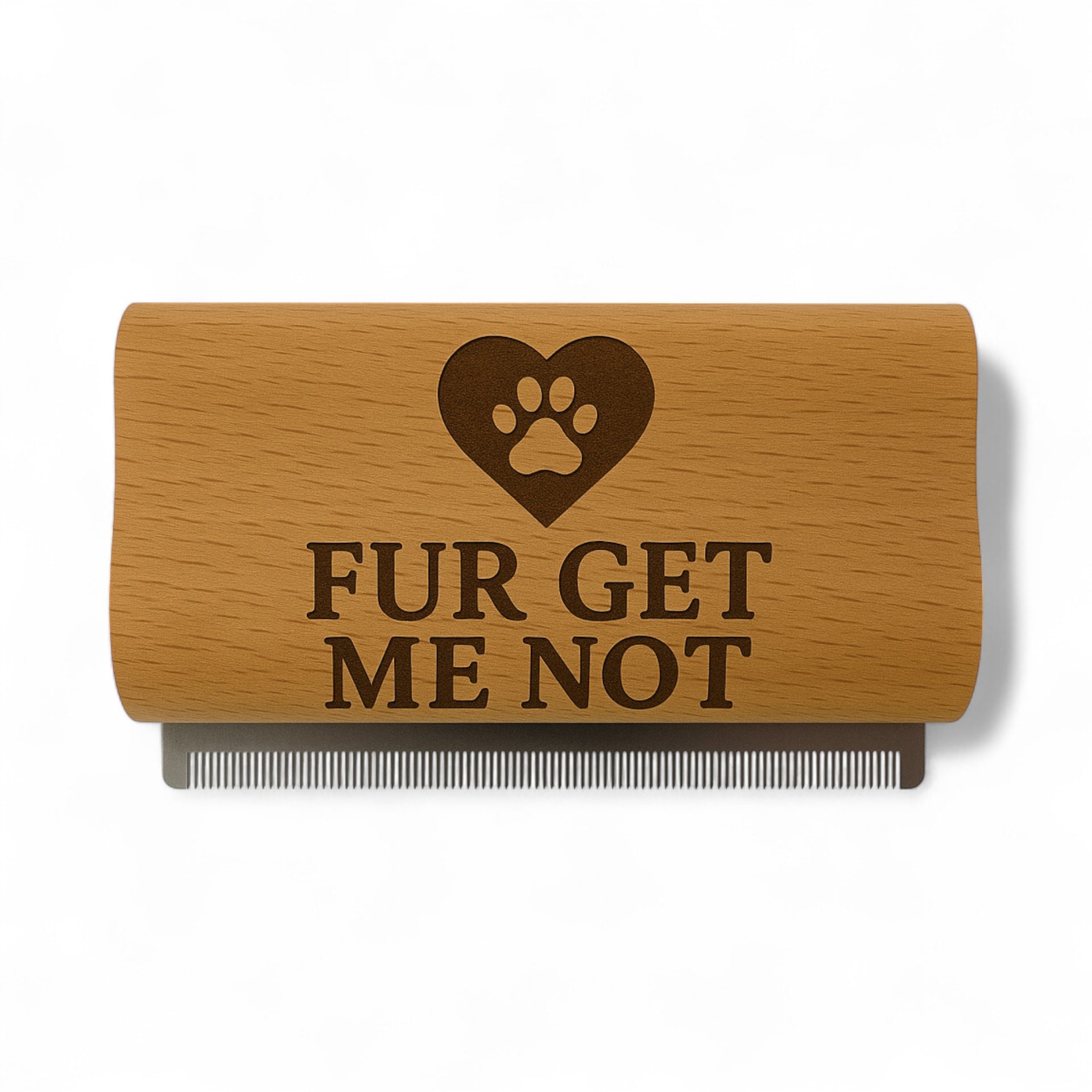 Stainless Steel Detangling & Shedding Brush with Wooden Handle | CustomCuts