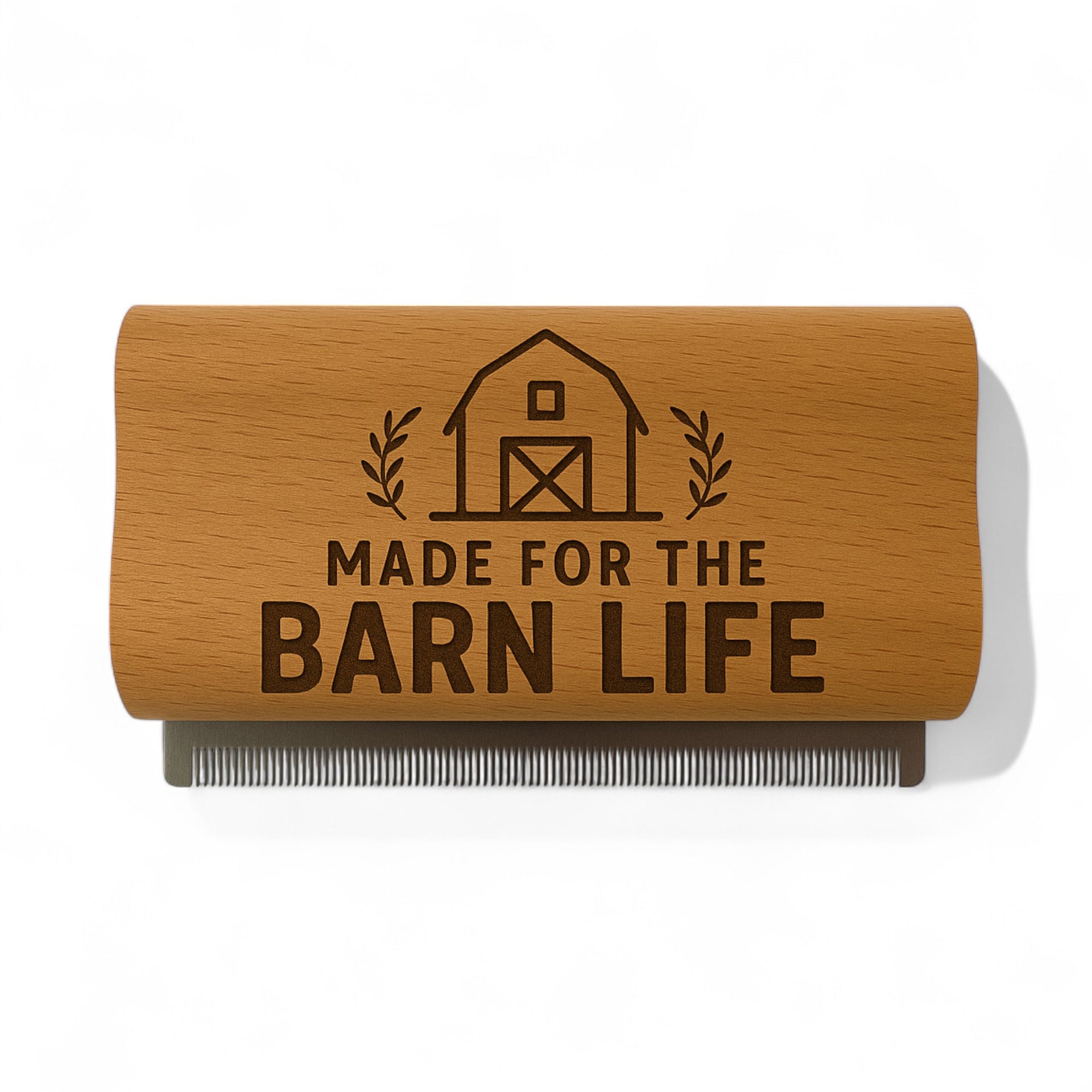 Stainless Steel Detangling & Shedding Brush with Wooden Handle | CustomCuts