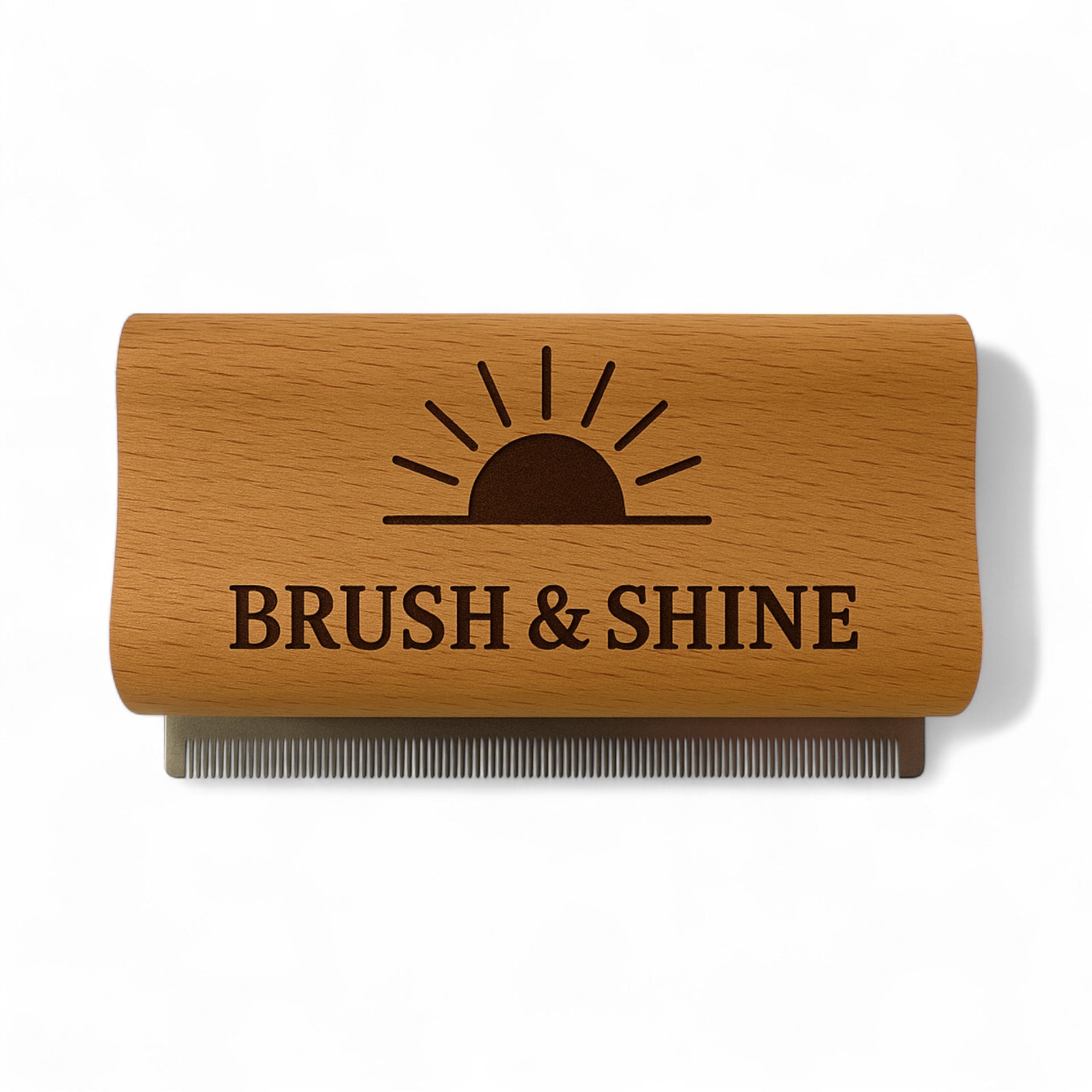 Stainless Steel Detangling & Shedding Brush with Wooden Handle | CustomCuts