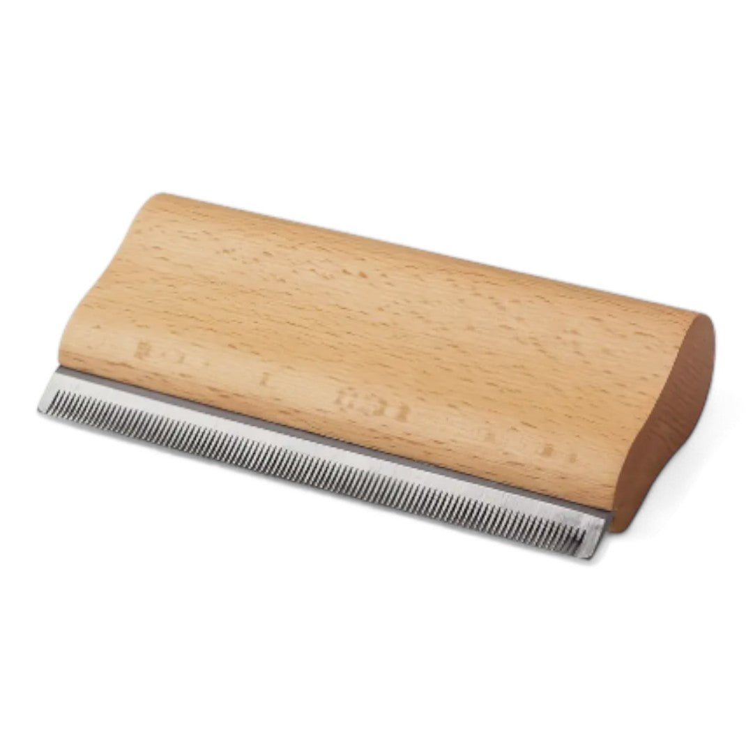 Stainless Steel Detangling & Shedding Brush with Wooden Handle | CustomCuts