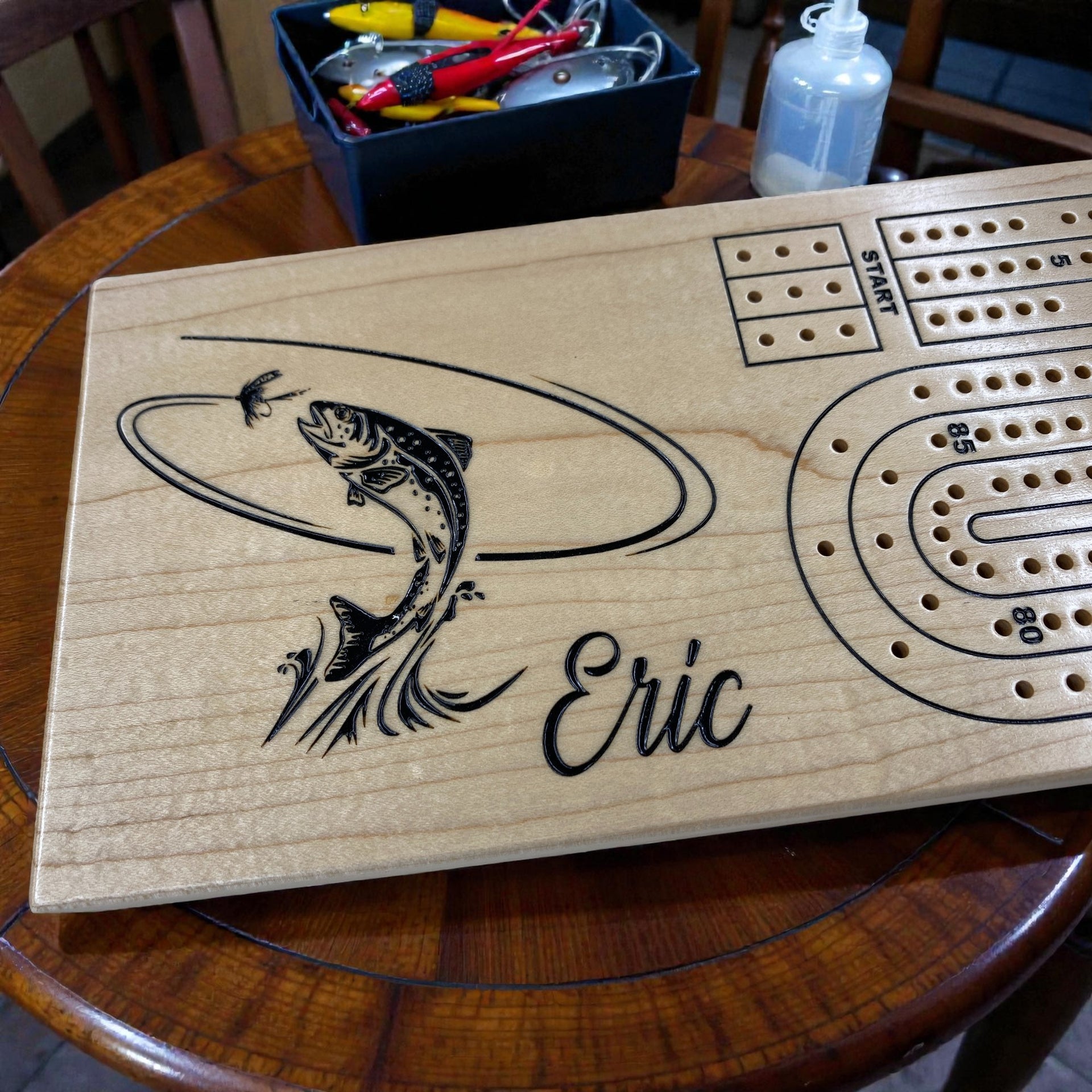 Custom Cribbage Board – Personalized Engraving, Hand-Painted or Natural 🎲✨
