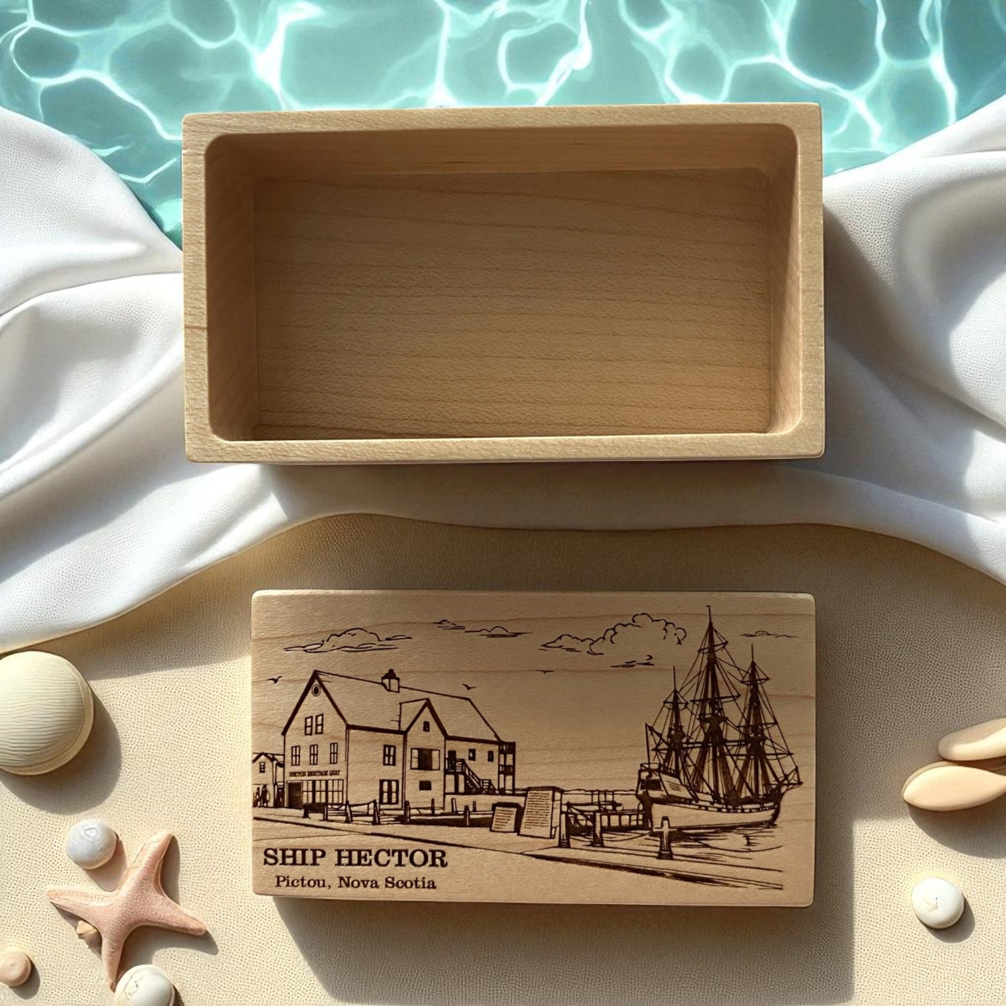 Small Wooden Memory Box – Handcrafted Travel Keepsake – Custom Cuts