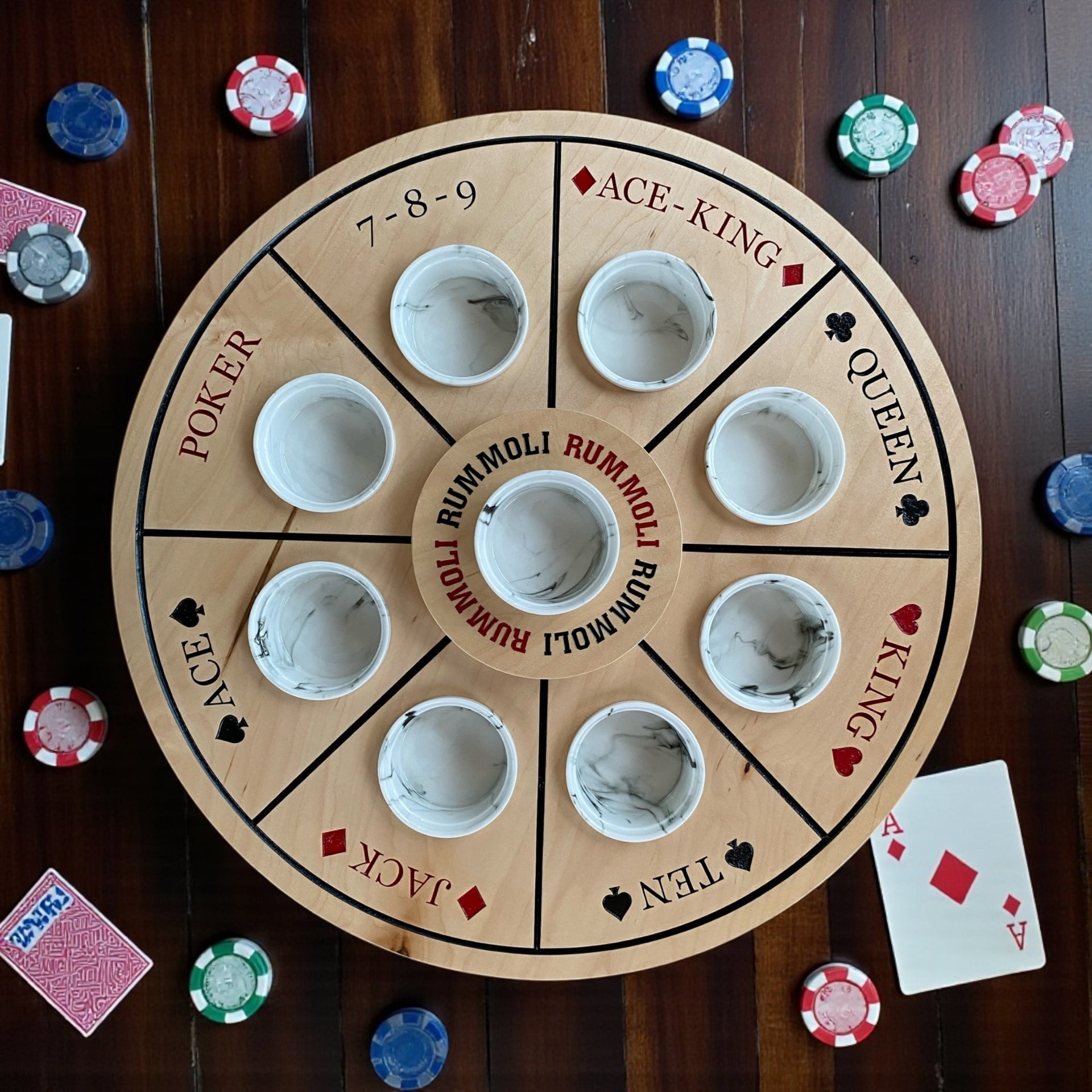 Handcrafted Rummoli Board Game – Engraved & Customizable 🎲♠️