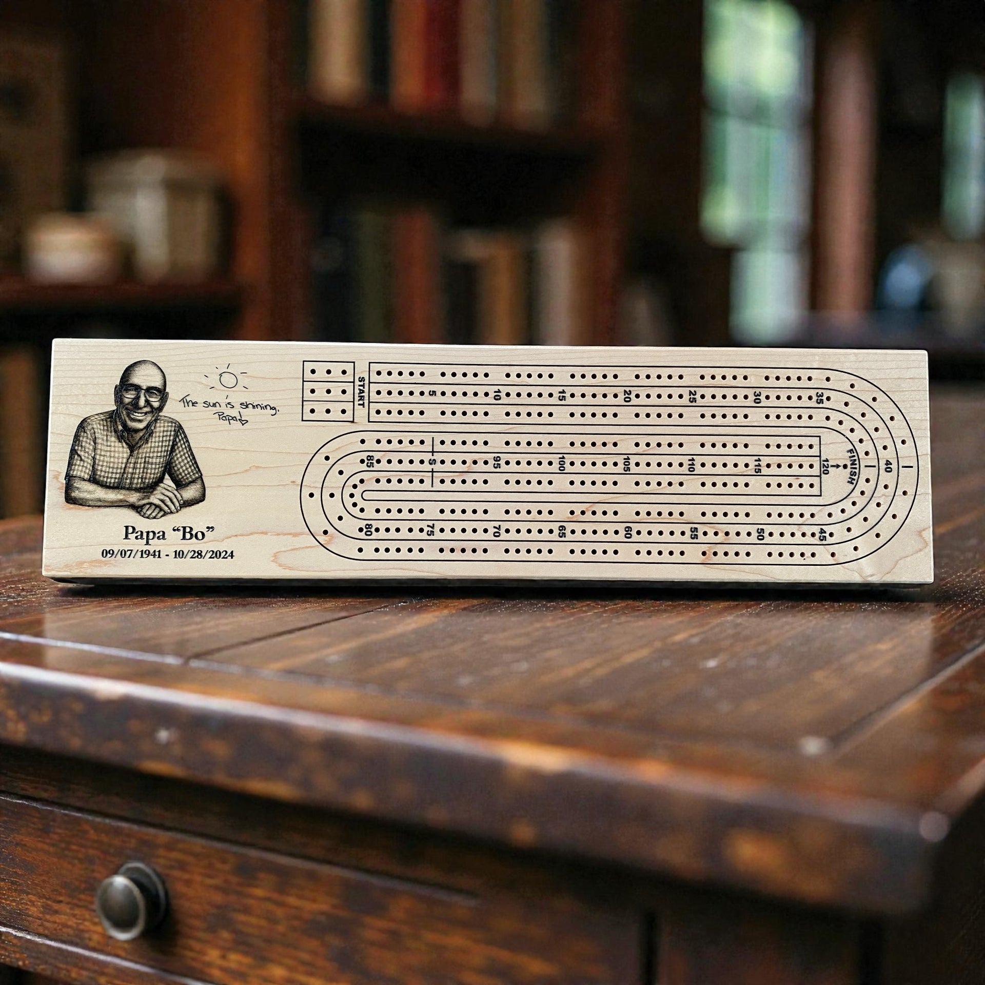 Custom Cribbage Board – Personalized Engraving, Hand-Painted or Natural 🎲✨