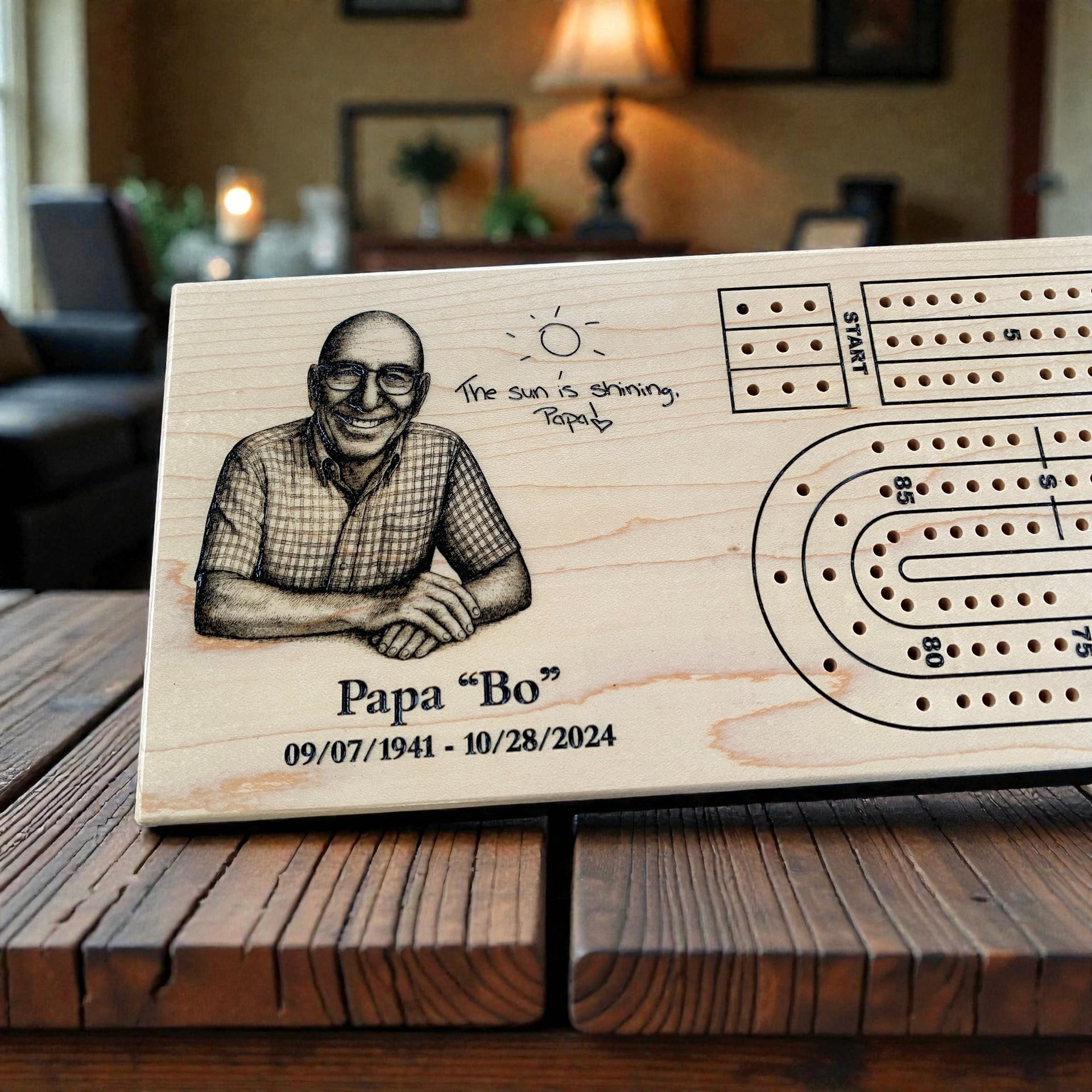 Custom Cribbage Board – Personalized Engraving, Hand-Painted or Natural 🎲✨
