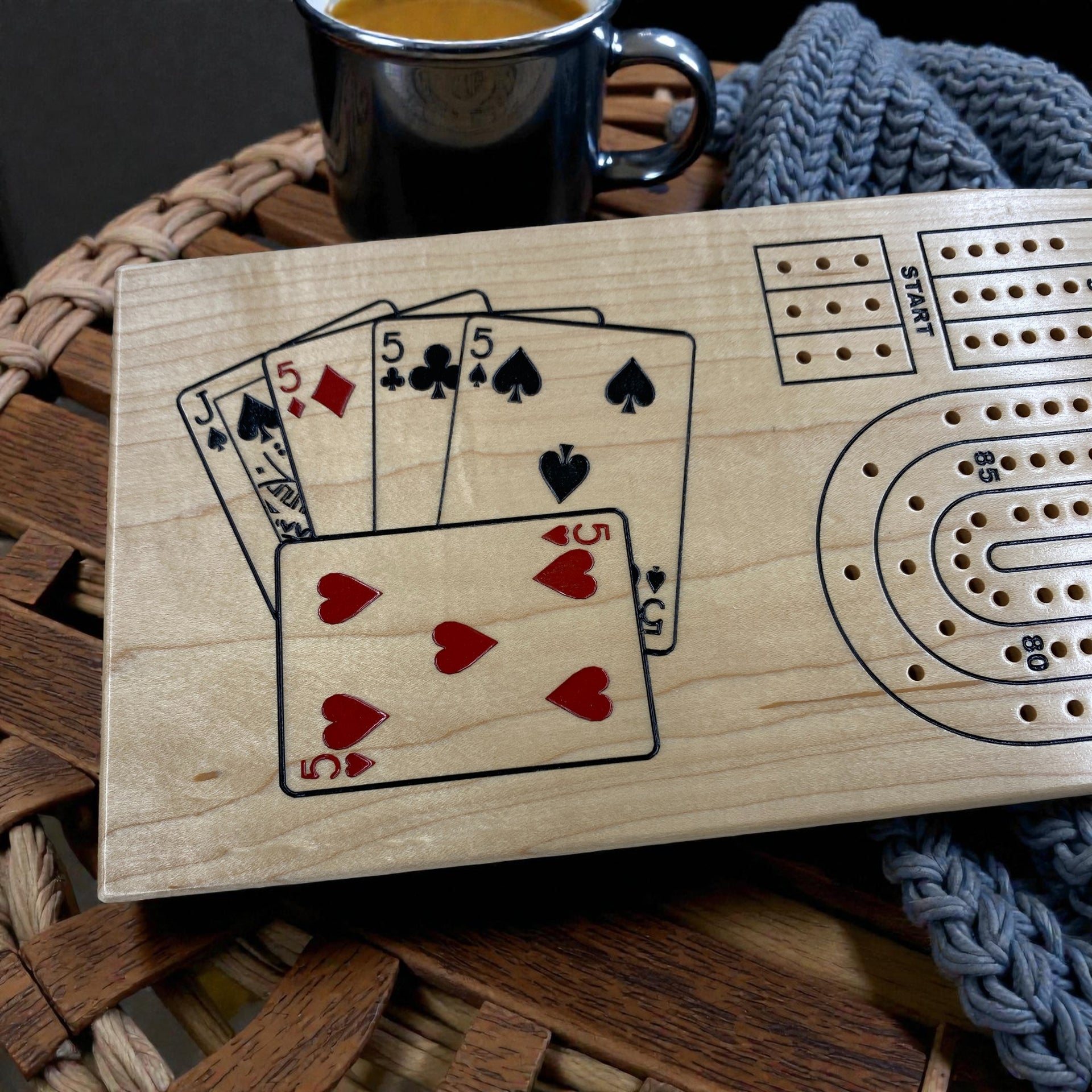 Custom Cribbage Board – Personalized Engraving, Hand-Painted or Natural 🎲✨