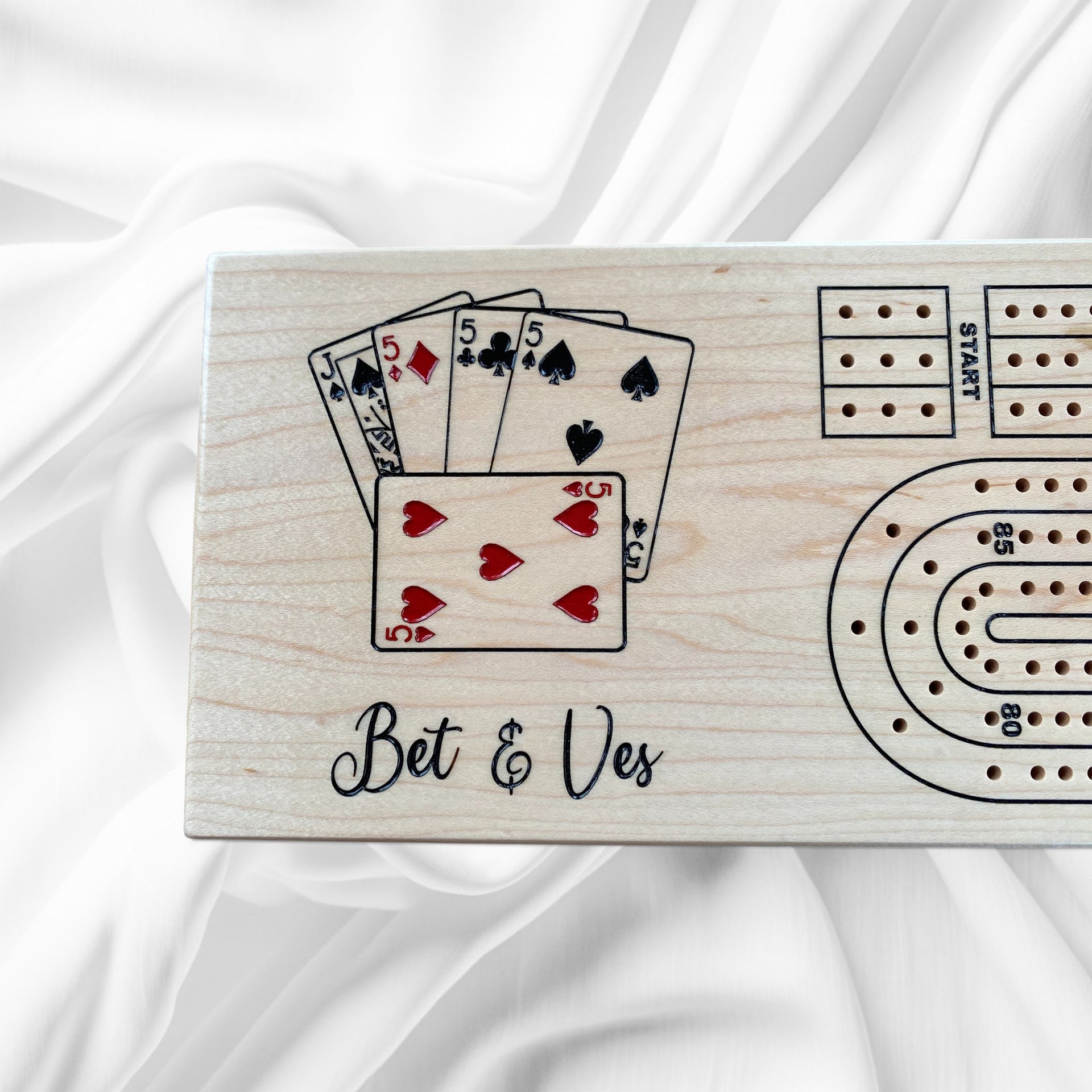 Custom Cribbage Board – Personalized Engraving, Hand-Painted or Natural 🎲✨