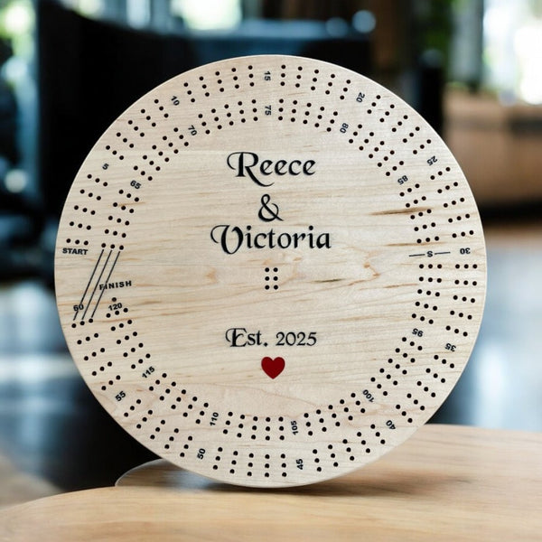 Custom Cribbage Board – Personalized Engraving, Hand-Painted or Natural 🎲✨